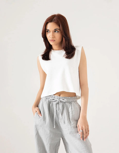 TEXTURED KNIT CROPPED TOP